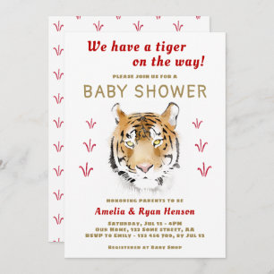 Invitación La acuarela del bebé tigre 2022 Baby Shower