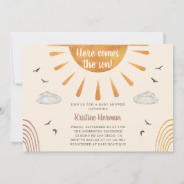 Invitación La acuarela del Boho llega al Baby Shower del hijo