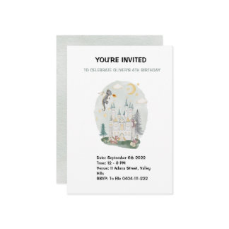 Invitación La acuarela del castillo Dragon