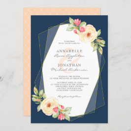 Invitación La acuarela del melocotón de la marina de guerra