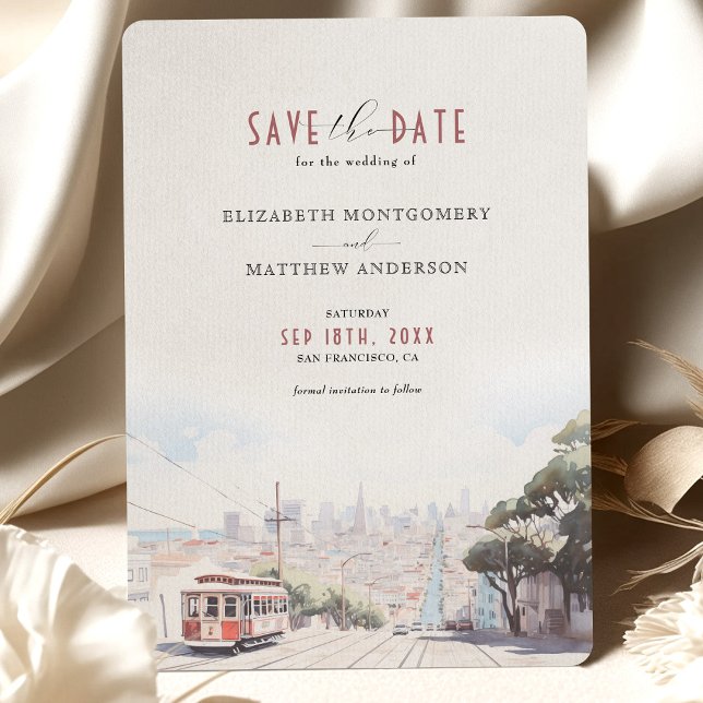 Invitación La acuarela del Skyline de San Francisco salva la  (Subido por el creador)