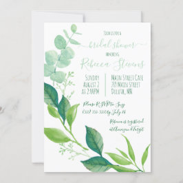 Invitación La acuarela Eucalyptus deja la ducha de novia