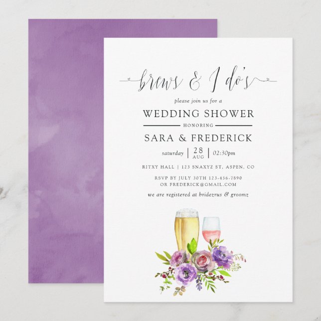 Invitación La acuarela floral de primavera se rompe antes de  (Anverso / Reverso)