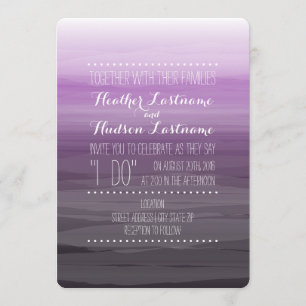Invitación La acuarela inspiró la boda de Ombre - ciruelo