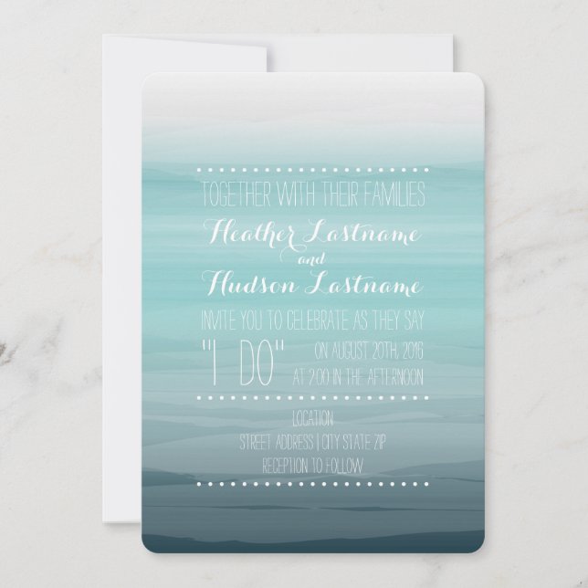 Invitación La acuarela inspiró la boda de Ombre - trullo (Anverso)