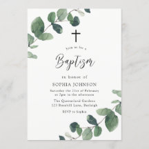 La acuarela moderna deja el bautismo de niño o Chi