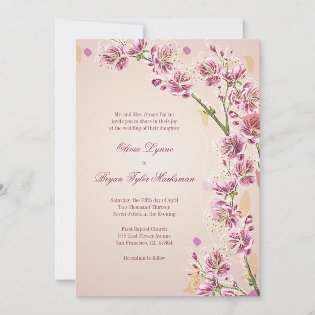 Invitación La acuarela púrpura de la lila florece la (Anverso)