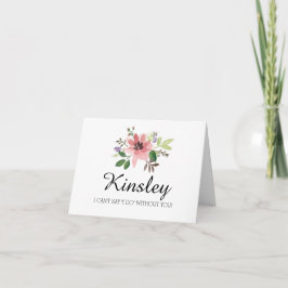 Invitación ¿La acuarela que la flor rosada estalló el | sea