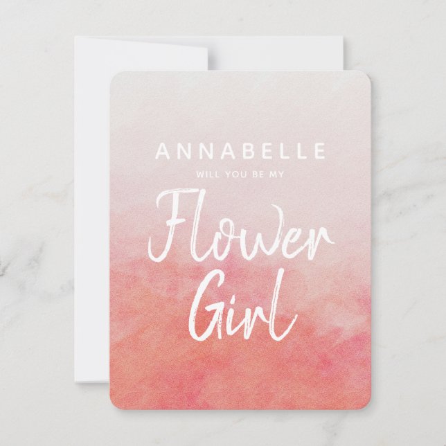 Invitación La acuarela rosa de Rubor será mi chica flor (Anverso)