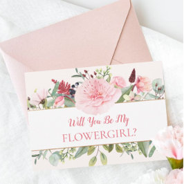 Invitación La acuarela rosa será mi chica de flor