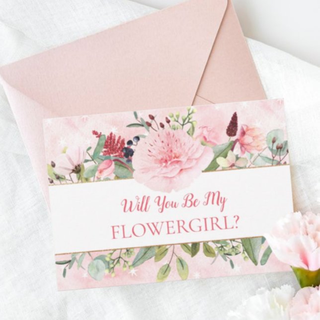 Invitación La acuarela rosa será mi chica de flor (Subido por el creador)