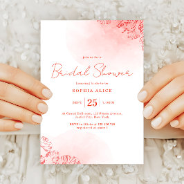 Invitación La acuarela rústica Terracotta Bridal Shower