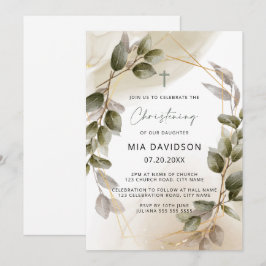 Invitación La acuarela verde y dorada de Rubor deja a la cris