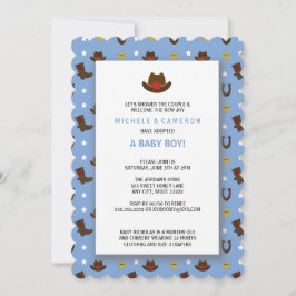 Invitación La adopción Baby Shower del vaquero invita