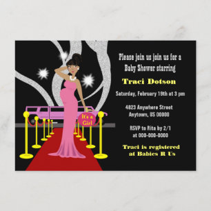Invitación La alfombra roja Hollywood Baby Shower invita al