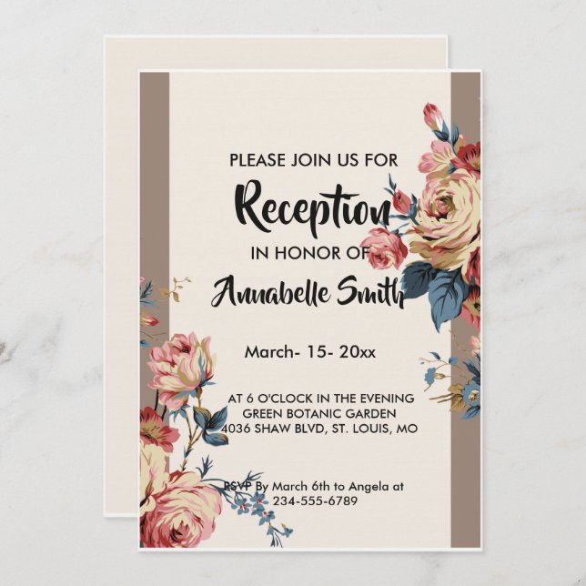 Invitación la amada recepción (Anverso / Reverso)