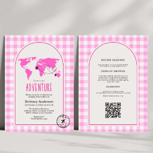 Invitación La amor es una aventura Gingham Despedida de solte