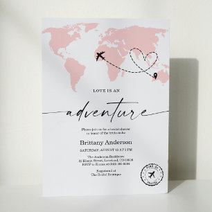 Invitación La amor es una aventura para la ducha de la novia