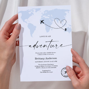 Invitación La amor es una aventura para la ducha nupcial