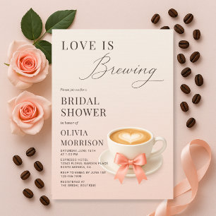 Invitación La Amor Está Haciendo Café Coquette Despedida de S