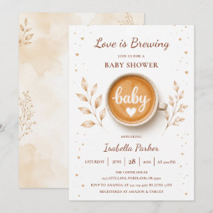 Invitación La Amor Está Preparando Café Fiesta de Bebé