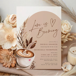 Invitación La Amor Está Preparando Café Pampas Despedida de S