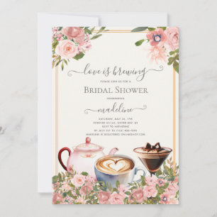 Invitación La Amor está Preparando Café Té Martini Despedida