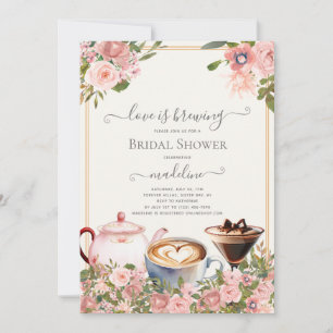 Invitación La amor está preparando cóctel de café y té para l
