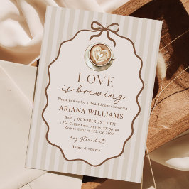 Invitación La amor está preparando el café de Bow para la des