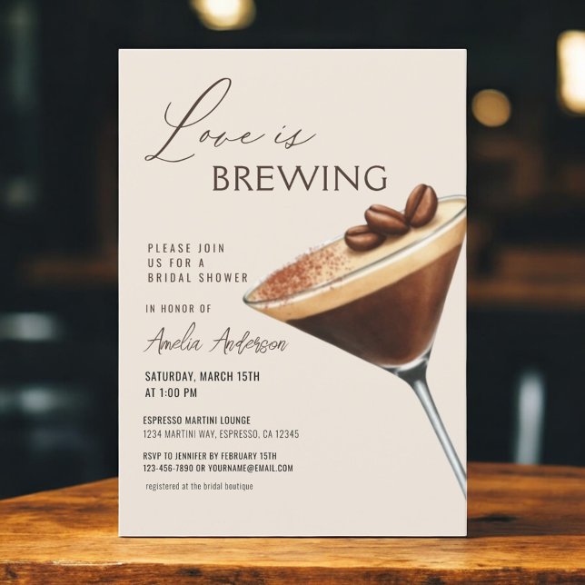 Invitación La Amor está Preparando Espresso Martini Despedida (Subido por el creador)