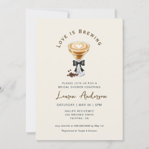 Invitación La amor está preparando la ducha de novia de café