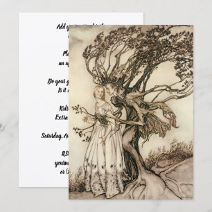 Invitación La anciana en el bosque por Arthur Rackham