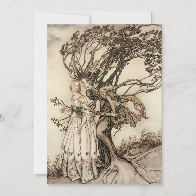 Invitación La anciana en la madera por Arthur Rackham (Anverso)