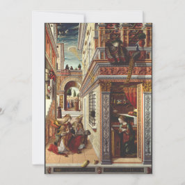 Invitación La Anunciación Carlo Crivelli Arte del Renacimient