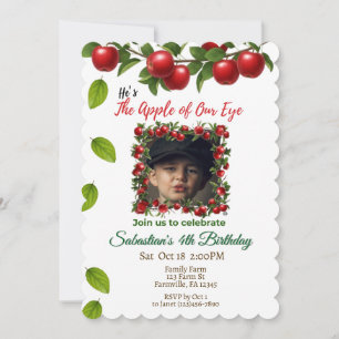 Invitación La Apple de nuestro ojo Cumpleaños de la foto de