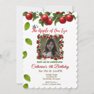 Invitación La Apple de nuestro ojo Cumpleaños de la foto de