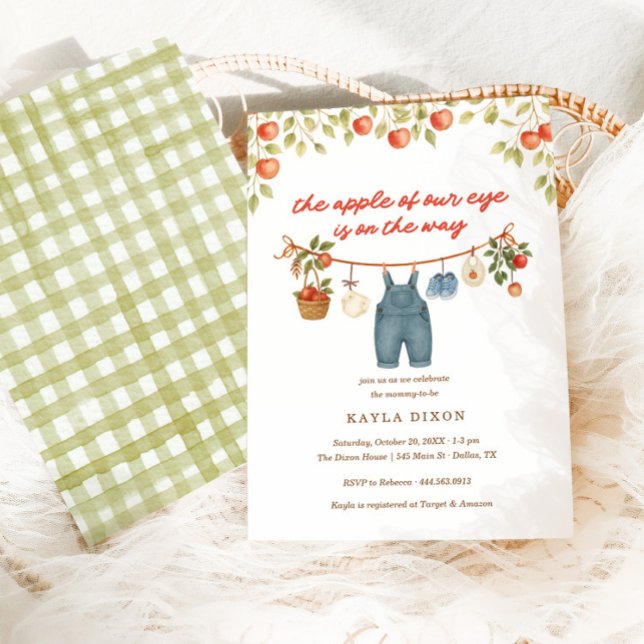 Invitación La Apple de nuestro Ojo otoño cae en Baby Shower (Subido por el creador)