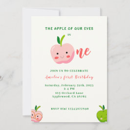 Invitación La Apple de nuestros Ojos es el primer cumpleaños