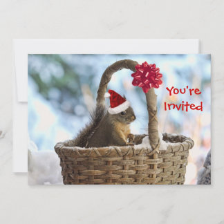 Invitación La ardilla Santa en la nieve