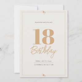 Invitación La arena beige pastel elegante cumpleaños 18