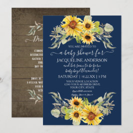 Invitación La Armada Rusa De Girasol Azul Por Baby Shower