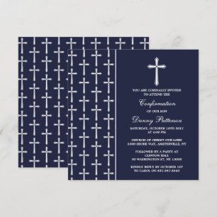 Invitación La Armada Y La Cruz Blanca, Santa Comunión O Confi