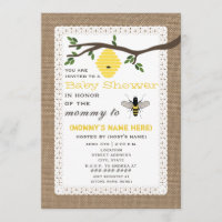 La arpillera inspiró la abeja Baby Shower temático