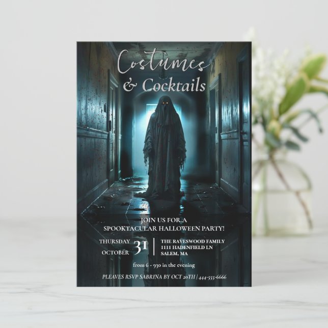 Invitación La aterradora fiesta de Halloween más extraña (Anverso de pie)