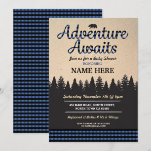 Invitación La aventura aguarda al leñador que Baby Shower