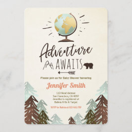Invitación La aventura aguarda la fiesta de bienvenida al