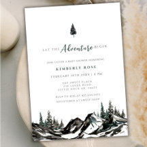 La aventura Begin Mountain Forest Baby Shower