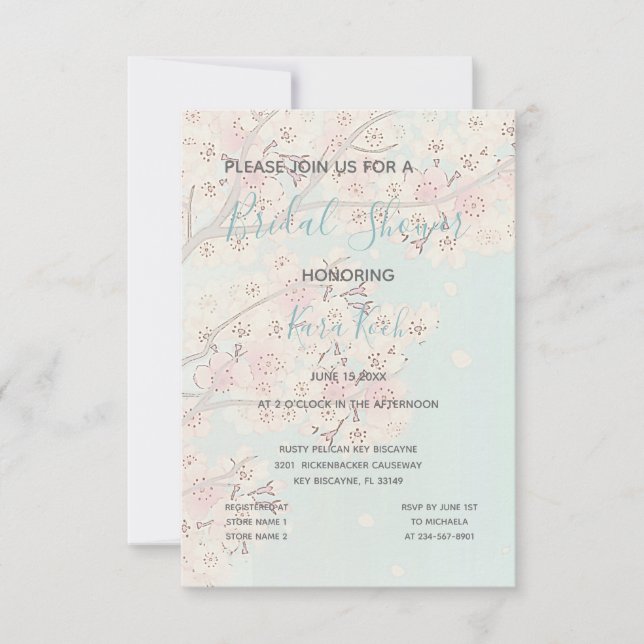 Invitación La aventura comienza a florecer la ducha de las no (Anverso)