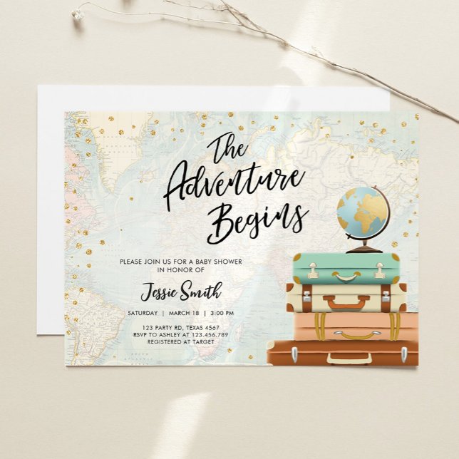 Invitación La aventura comienza Baby Shower de parejas de via (Subido por el creador)