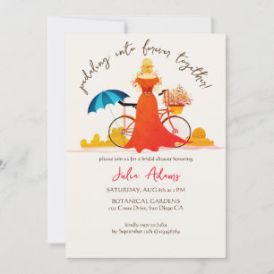 Invitación La aventura comienza bicicleta novia despedida de